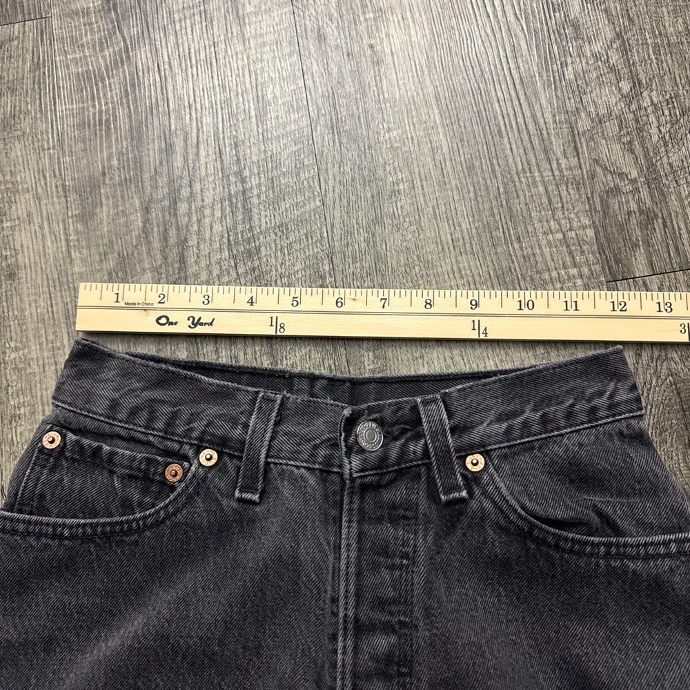 Vintage 90s Levi’s 501 Black Denim Button Fly Jeans Made in USA - Picture 3 of 13